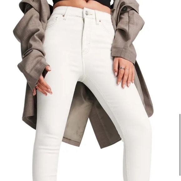 New Jamie High Waist Ankle Skinny Jeans 26 W / 30 L cream off-white white - Picture 3 of 11